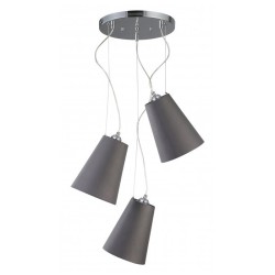 Suspension moderne Kasel E27 avec 3 abat-jour gris