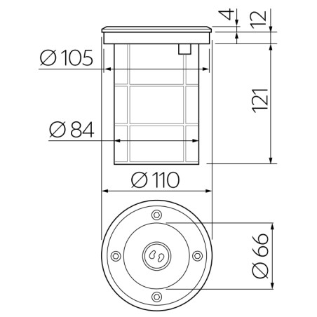 Spot de sol encastrable rond GU10 50W Max ALFA-O Inox - GTV ON-ALFAOGU10-06