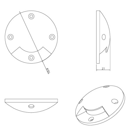 Couvercle unidirectionnel pour spot de sol Alfa