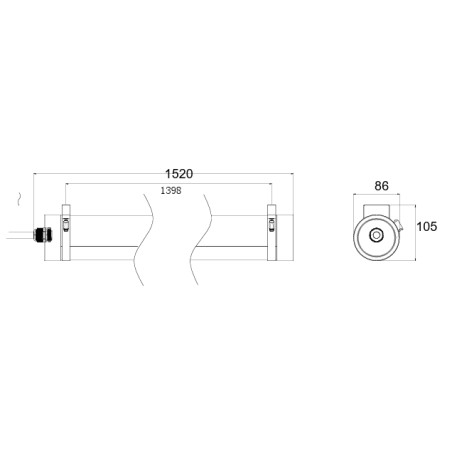 Luminaire tubulaire LED 50W 4000K IP65 IK08 7500 lm - GTV LD-FAR150-50W-40