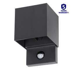 Applique exterieur cube REKA 7W 4000K Graphite + détecteur