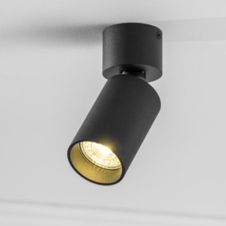 Plafonnier à spot GU10 simple rond FARGO MINI Noir - GTV OS-FRG20W2-00-MINI