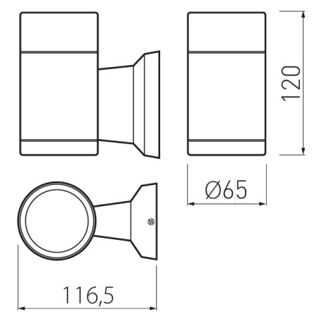 Applique extérieur Baleo 40W IP54 Gris 1XE27 - GTV LDBALE2700