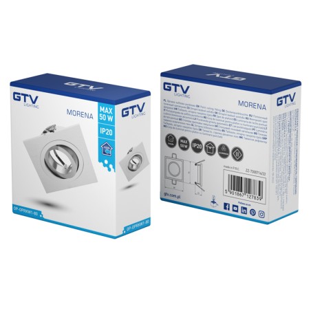 Spot Morena Carré simple Alu Orientable 90x90mm - GTV OP-OPRKW1-80
