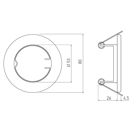 Spot fixe parma rond chrome diam. 80mm - GTV OP-PAST101