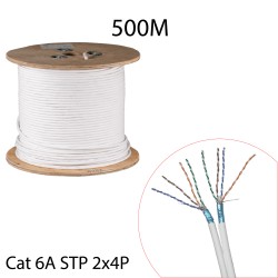 Câble réseaux RJ CAT6A STP 2x4P Touret de 500M
