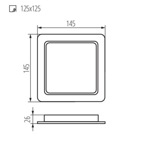 Spot Downlight TAVO LED 12W 4000K carré 1250lm Blanc KANLUX