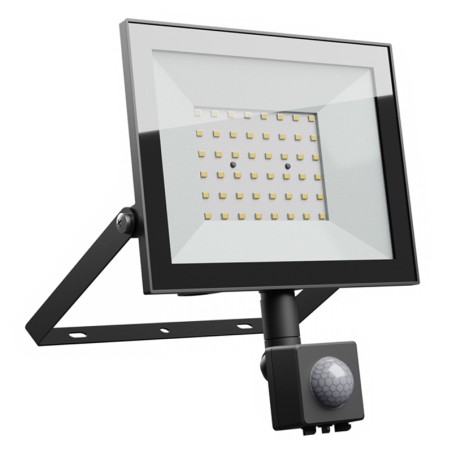 Projecteur LED Extérieur avec Détecteur IP44 50W 4000K Noir