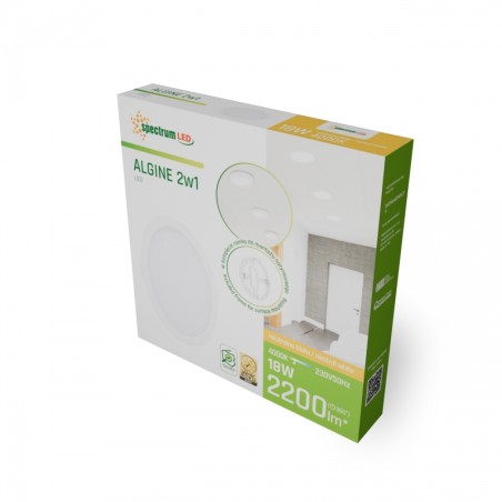 Spot Downlight Dalle LED 18W rond 4000K 2200 lumens - SLI037029NW