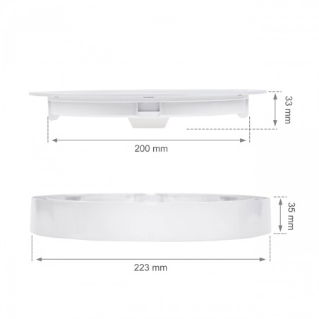 Spot Downlight Dalle LED 18W rond 3000K 2200lm - Spectrum SLI037029WW
