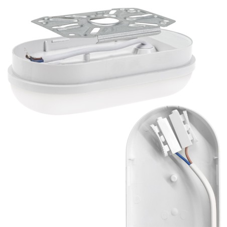 Hublot LED ovale 8W étanche IP54 4000K 940lm - SPECTRUM SLI041044NW