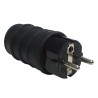 Fiche électrique mâle droite 2P+T 16A IP44 Noir