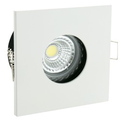 Spot encastrable étanche salle de bains IP65 GU10 carré Blanc - SLIP001007