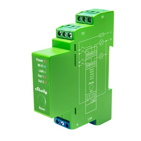 Module Wi-Fi variateur rail DIN 2 canaux SHELLY PRO DIMMER
