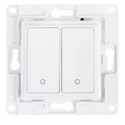 Interrupteur mural double blanc pour micromodule SHELLY