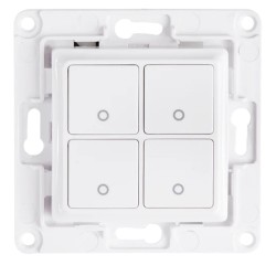 Interrupteur mural quadruple blanc pour micromodule SHELLY