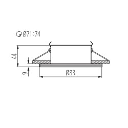 Spot étanche salle de bains QULES GU10 rond chromé Mat KANLUX