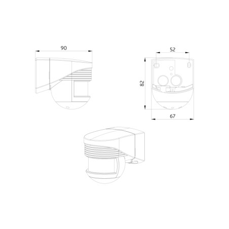 Détecteur de mouvement 140° Noir - BEG LUXOMAT 91121