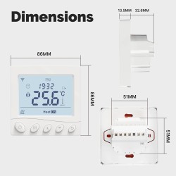 Thermostat connecté Wifi Blanc MOES WHT-PJ01-GB