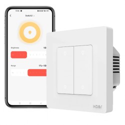 Variateur tactile Zigbee 2 boutons Blanc MOES ZS-SR-EUD2