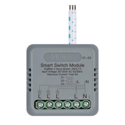 Micromodule ON/OFF Zigbee 3 canaux MOES ZM-104C-M-LT