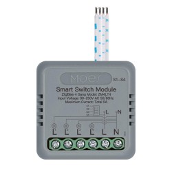 Micromodule ON/OFF Zigbee 4 canaux MOES ZM-104D-M-LT