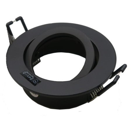 Anneau spot orientable rond GU10/MR16 DALLA Noir 82mm