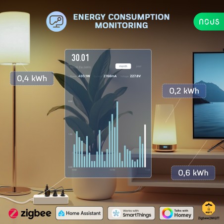 Multiprise Zigbee avec mesure de consommation - NOUS A11Z