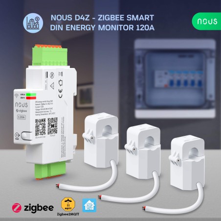 Moniteur d'énergie intelligent Zigbee 3.0 120A - NOUS D4Z