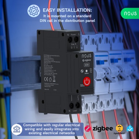 Module ON/OFF Zigbee 3.0 Rail DIN 63A - NOUS D5Z