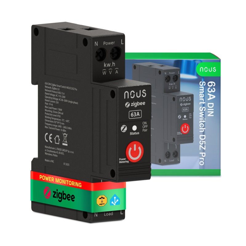 Module ON/OFF Zigbee 3.0 Rail DIN 63A - NOUS D5Z