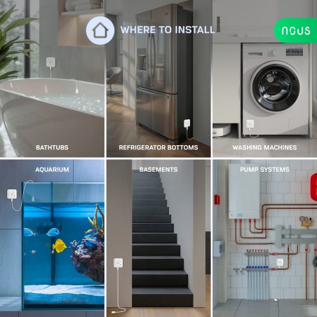 Détecteur de fuite d'eau Zigbee avec sirène 80dB - NOUS E13