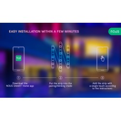 Ruban LED Connecté Wi-Fi dimmable 18W 10ml - NOUS F2