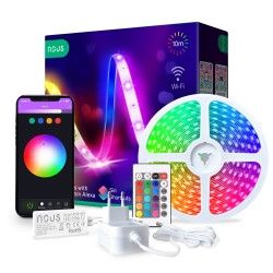 Ruban LED Connecté Wi-Fi dimmable 18W 10ml - NOUS F2