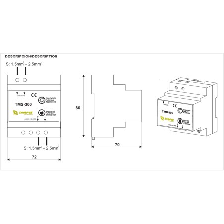 Télécommande blocs BAES standard - ZEMPER TMS300