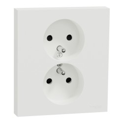 Odace Double prise 2P+T 16A avec plaque Blanc - S921089