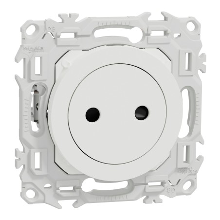 Odace Prise de courant 2P Blanc + Griffes