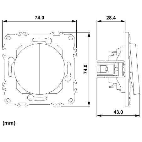 Odace Double interrupteur ou poussoir