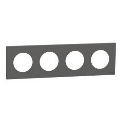 Odace Plaque de finition 4 postes Gris Basalte - S904708