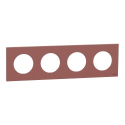 Odace Plaque de finition 4 postes Rose Grenat - S905708