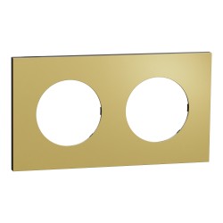 Odace Metal Plaque Laiton support noir 2 postes - S916704