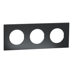 Odace Metal Plaque effet Perle noir 3 postes - S912706