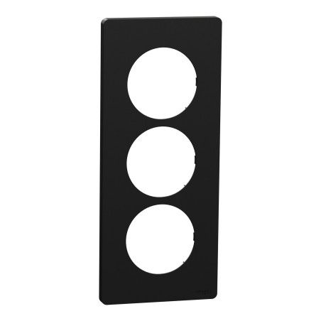 Odace Architecte Plaque 3 postes 57mm Noir Onyx