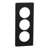 Odace Architecte Plaque 3 postes 57mm Noir Onyx