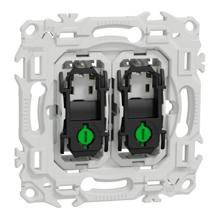 Odace Double interrupteur ou BP sans enjoliveur