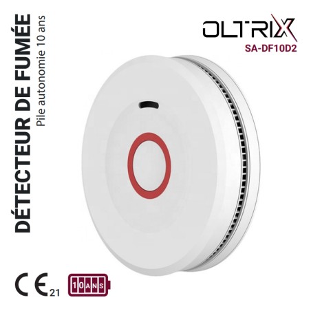 Détecteur de fumées pile lithium 10 Ans autonomie