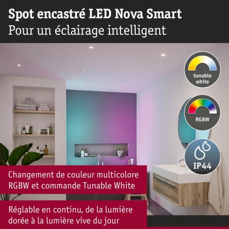 Spot Connecté 6,5W RGBW blanc Set 3 pcs - PAULMANN 92449