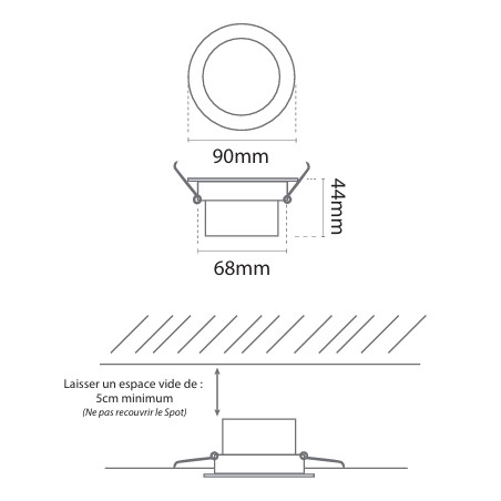 Spot LED Orientable 5W 4000°K 380lm blanc - MIIDEX 763613