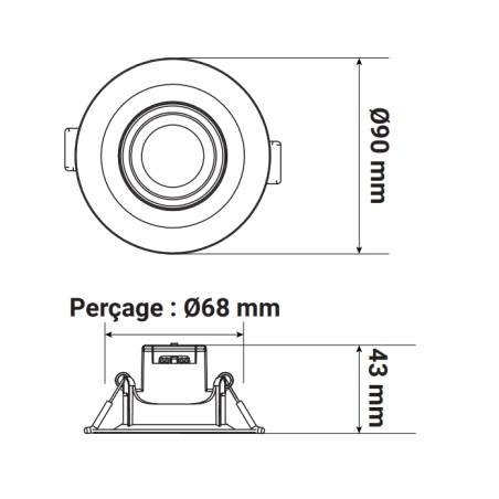 Spot orientable 7W CCT 3000 à 6500K - MIIDEX