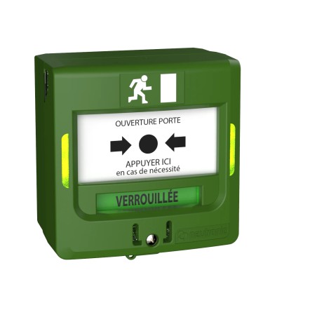Déclencheur manuel vert lumineaux